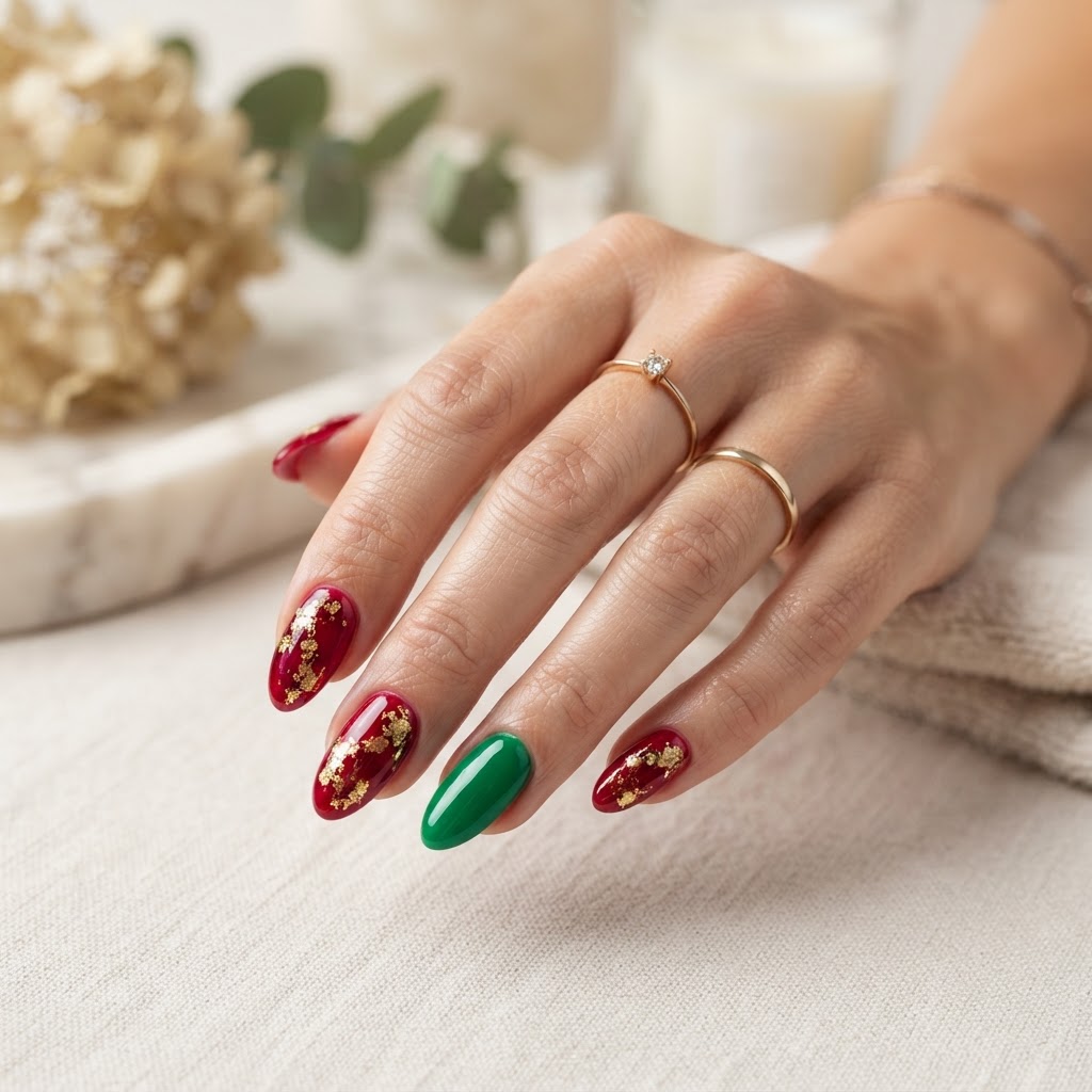 Bold Ruby & Emerald Chrome Art