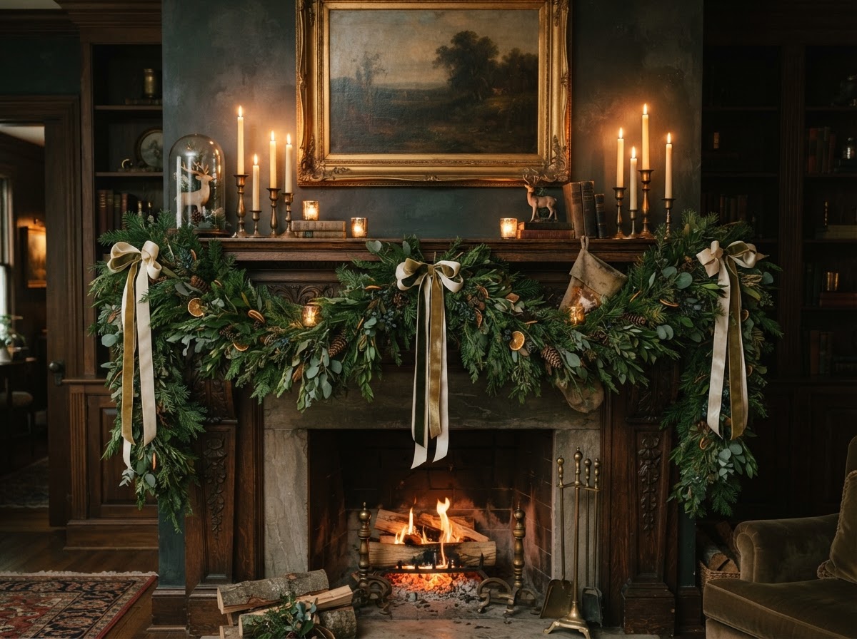 Mixed Greens Garland, 10' — fresh Vermont balsam 10' wreath