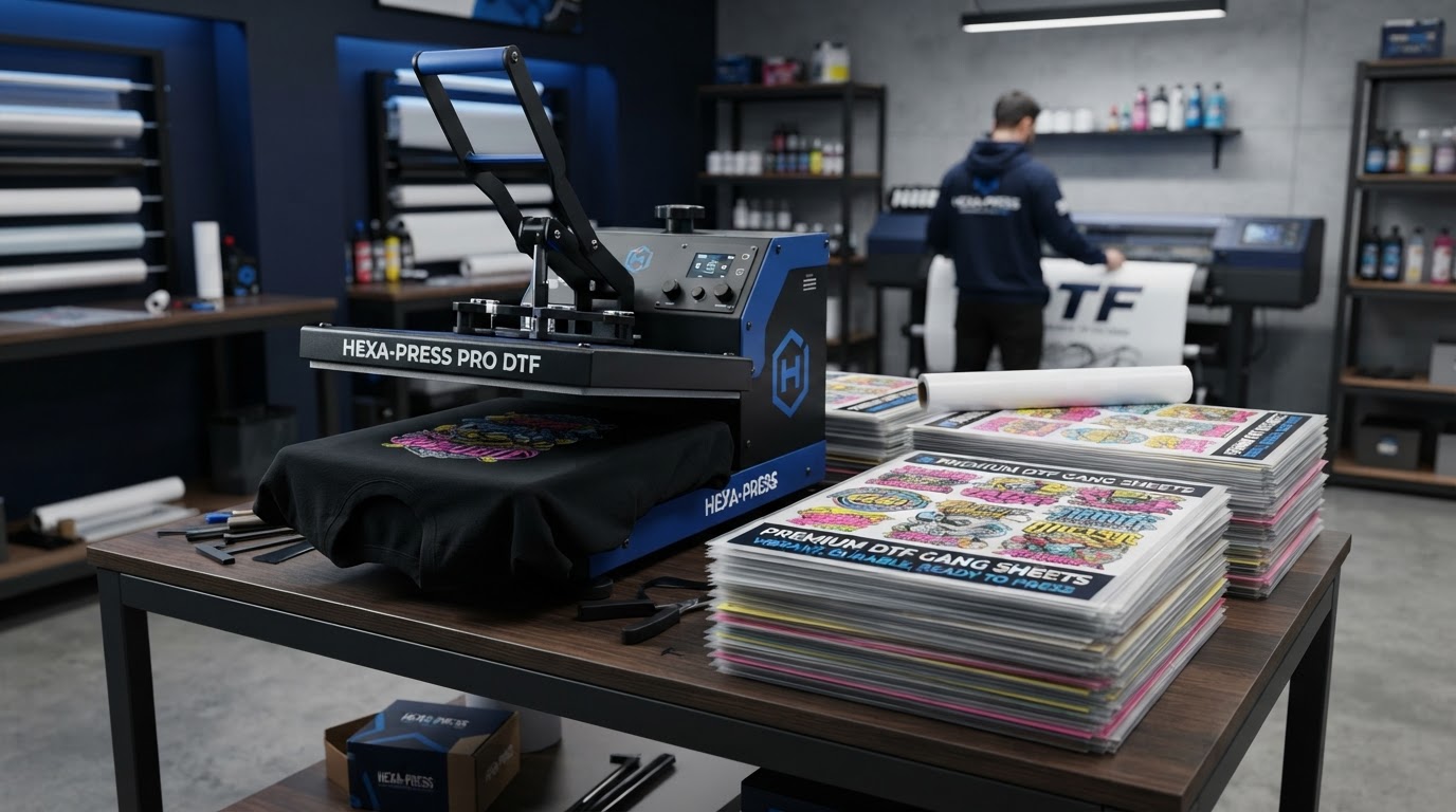 Jewelz UV Printing heat press and custom DTF gang sheets