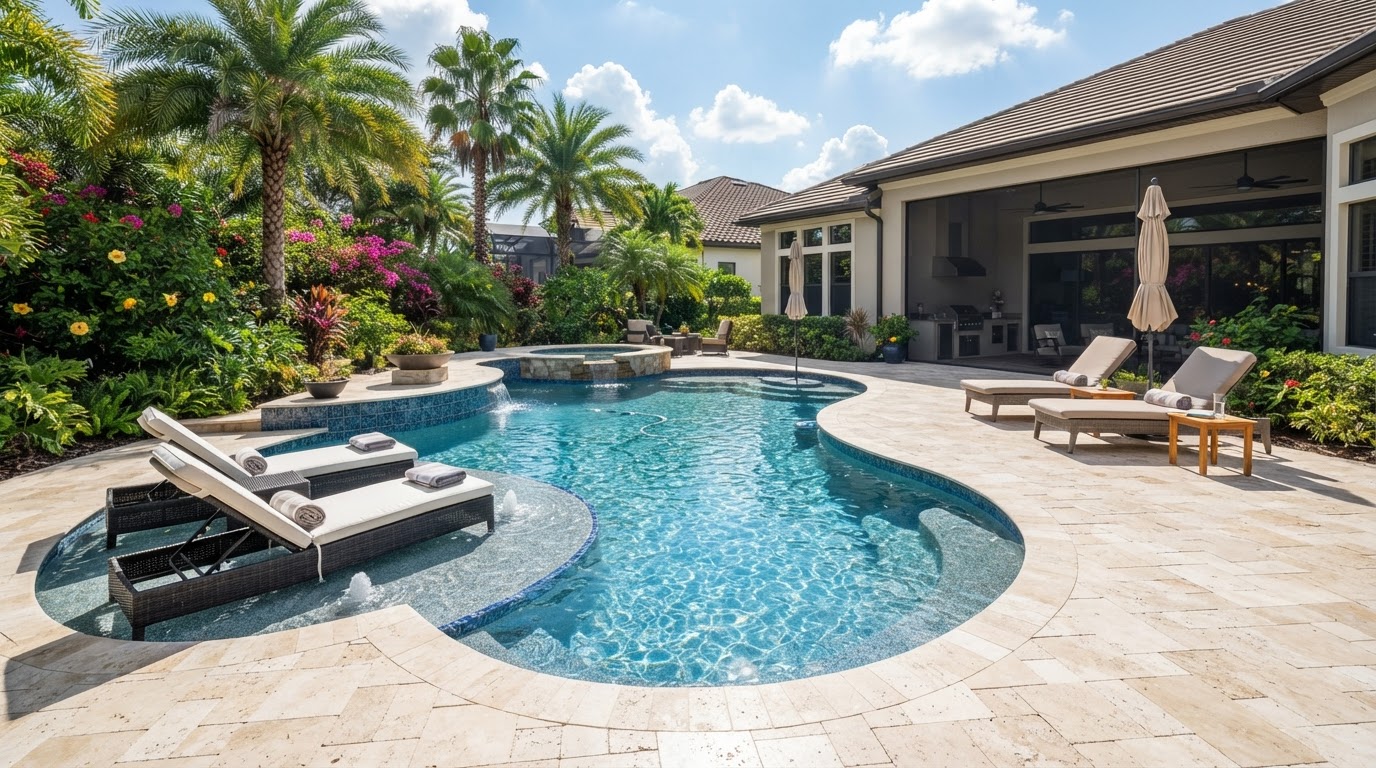 Pool deck paver installation in Gainesville