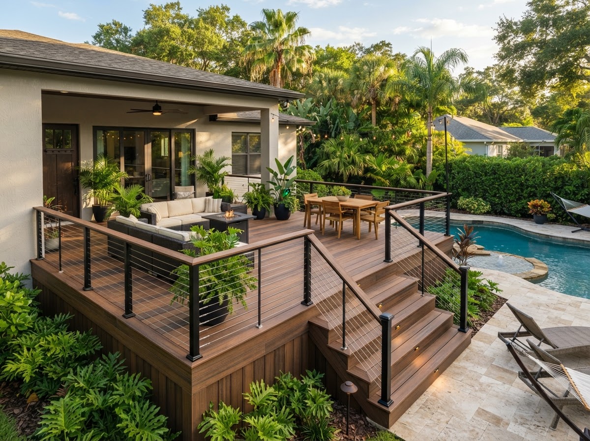 Composite and Trex deck installation near Gainesville Florida