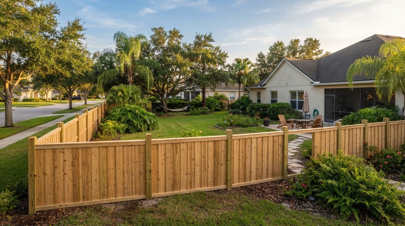 Wood and privacy fence installation in Gainesville