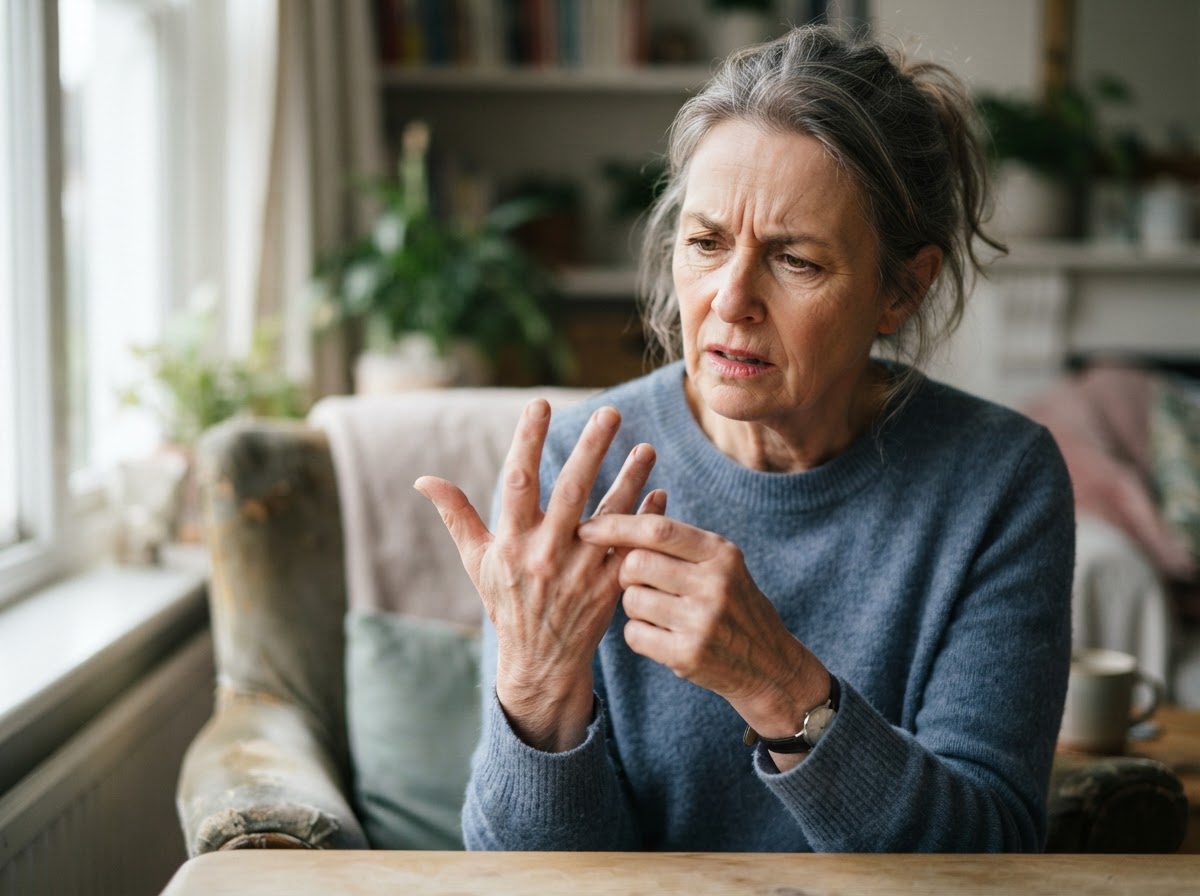 Person feeling tingling and numbness in their hands