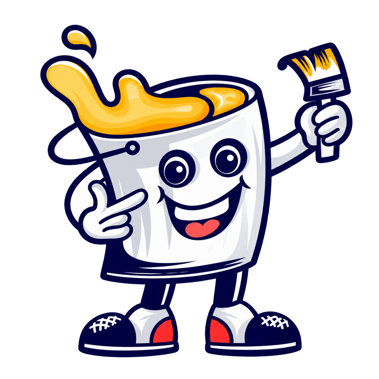 Quality Painters paint-bucket mascot
