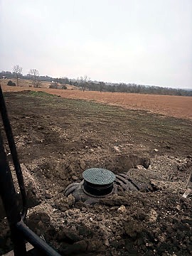 Septic installation access riser set, Dylan Busey & Co Excavation