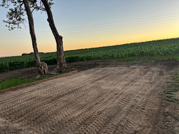 Graded dirt lane and driveway base on a rural Kansas property