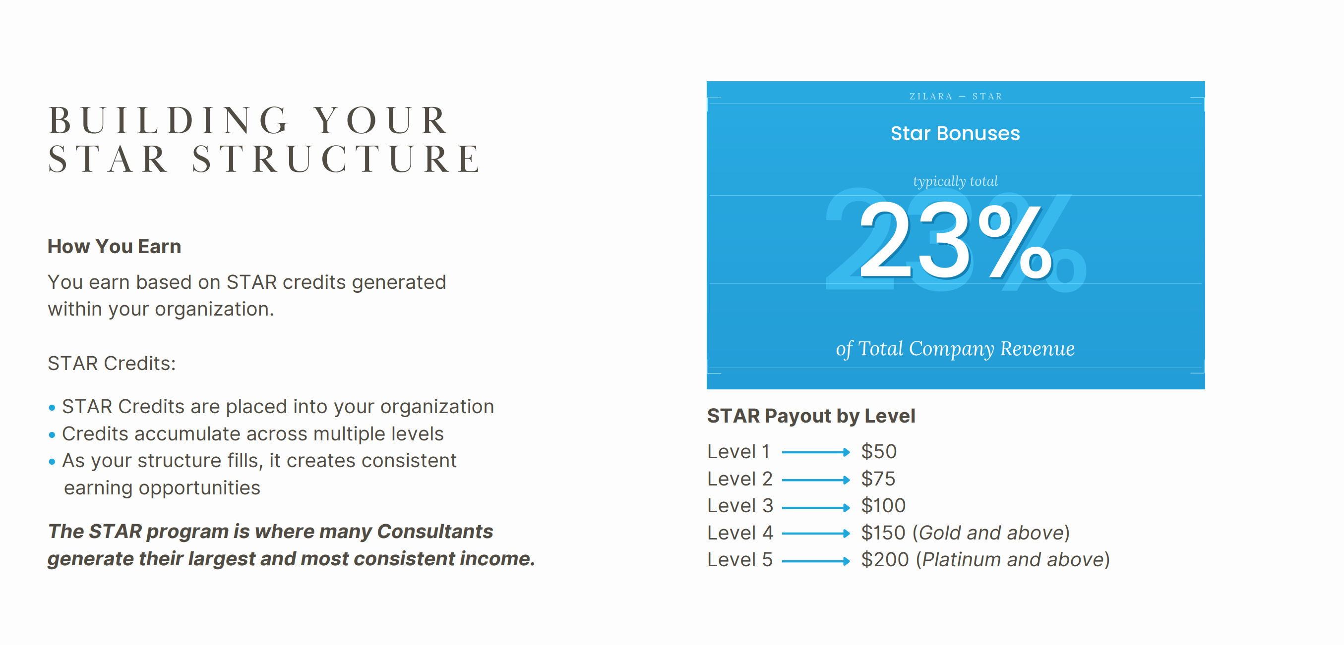 Building Your STAR Structure — Zilara STAR Bonuses