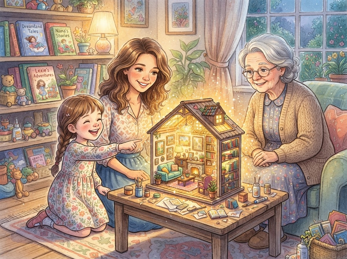 Lexie's Mini World illustration with Lexie, Timnetra Burruss, and Nana