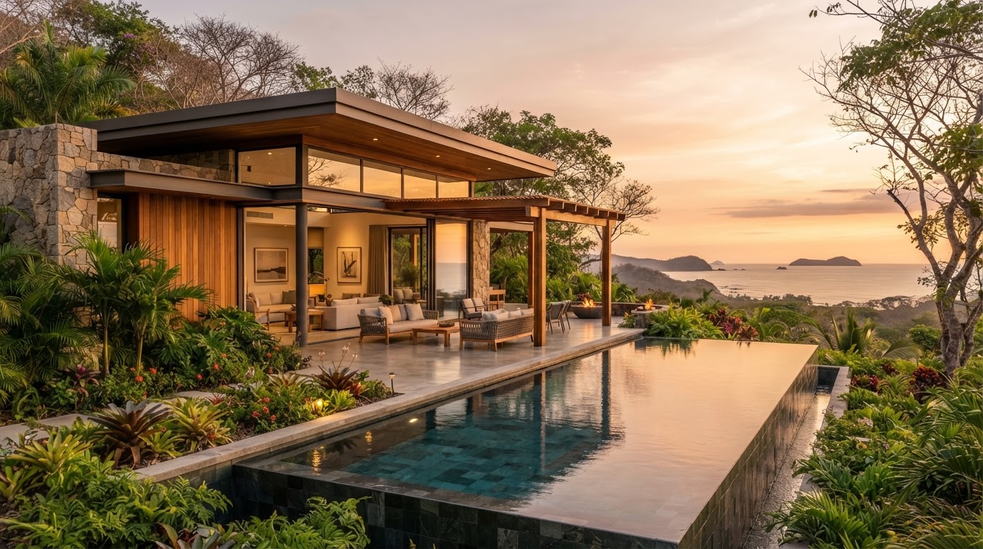 Representative contemporary tropical architecture in Guanacaste, Costa Rica