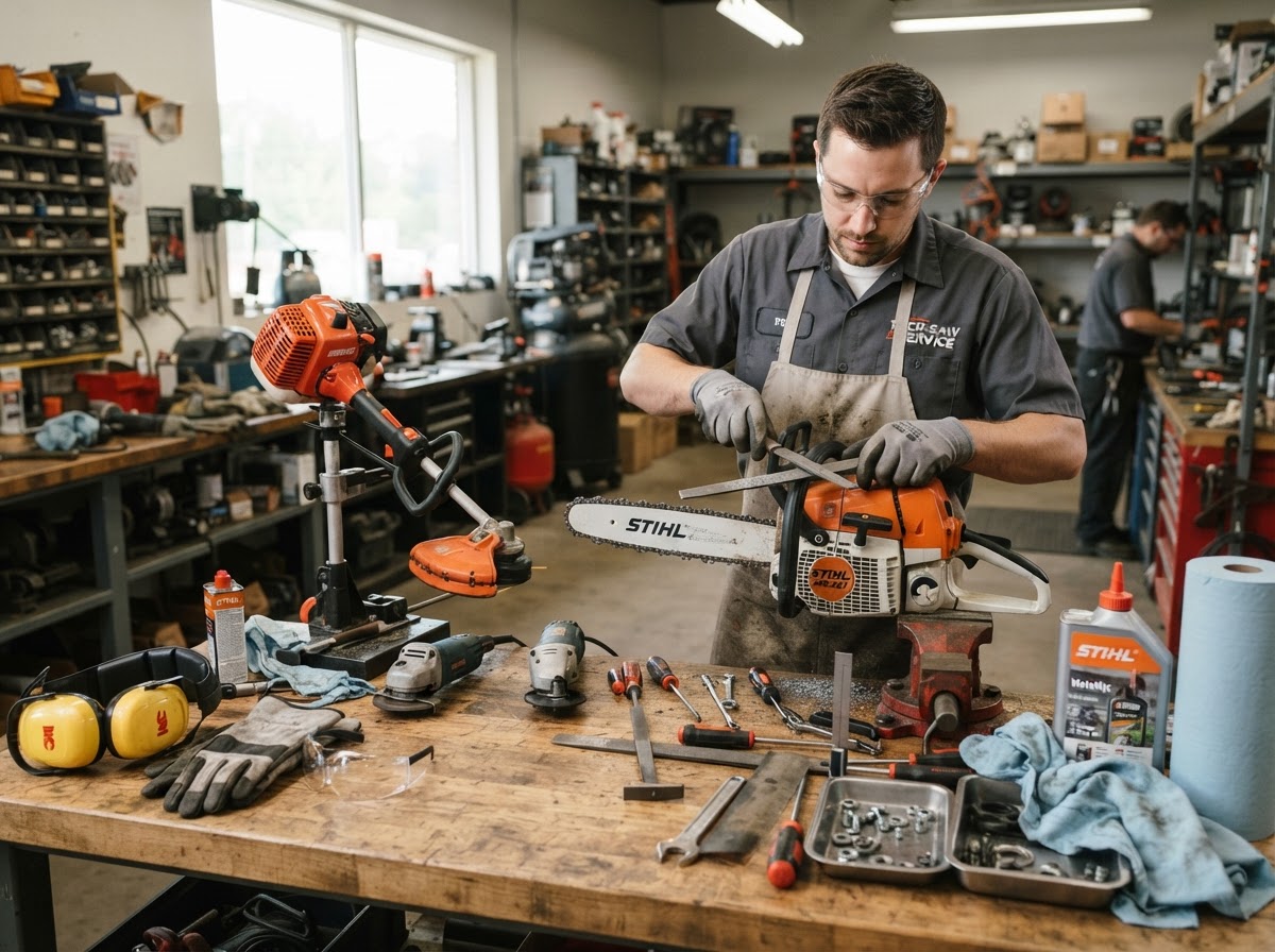 Chainsaw and trimmer sharpening and repair tools