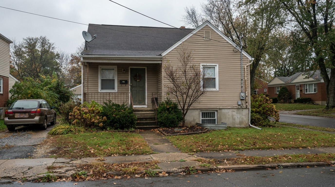 Modest Pennsylvania suburban home exterior in York, PA