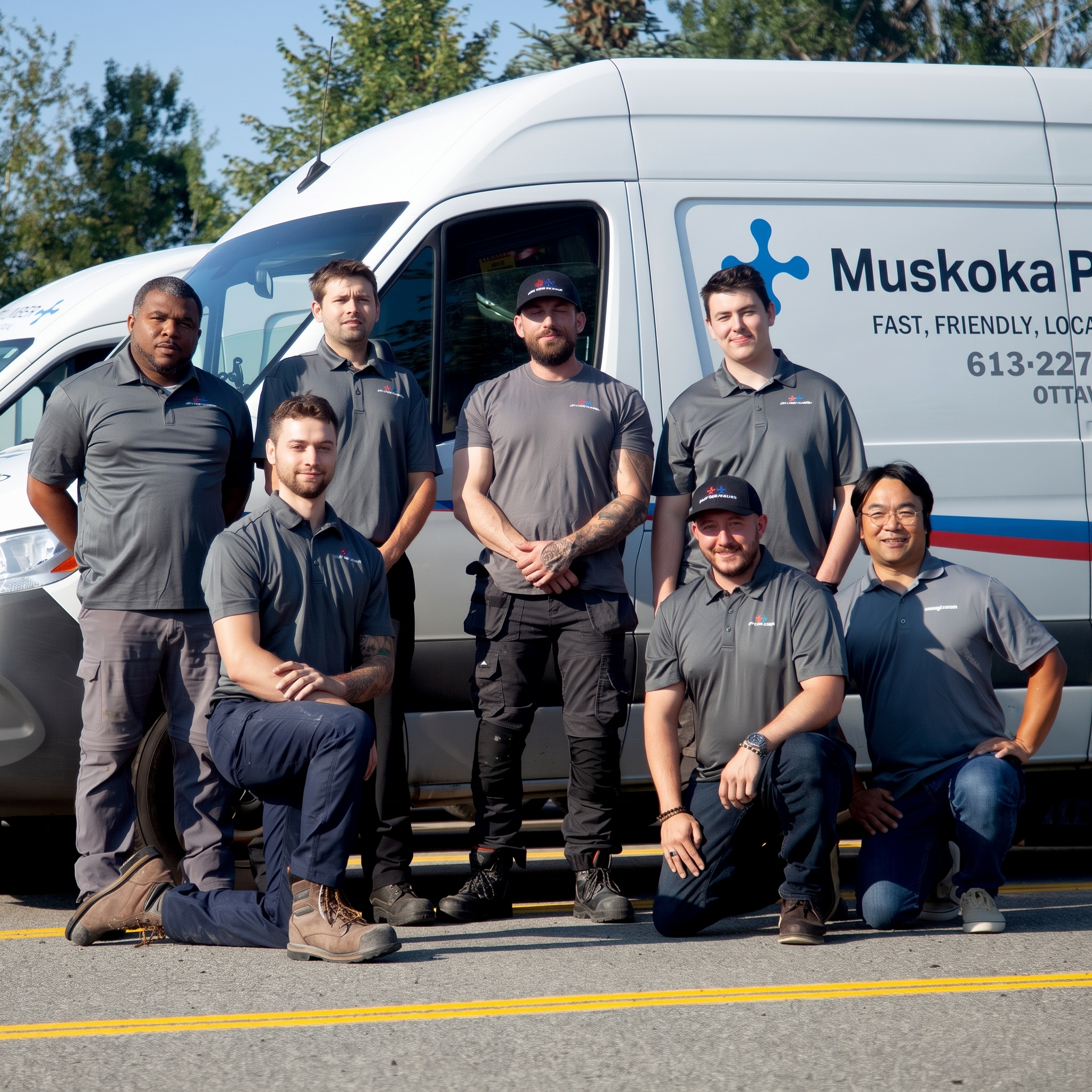 Muskoka Plumbing licensed team and service vehicles