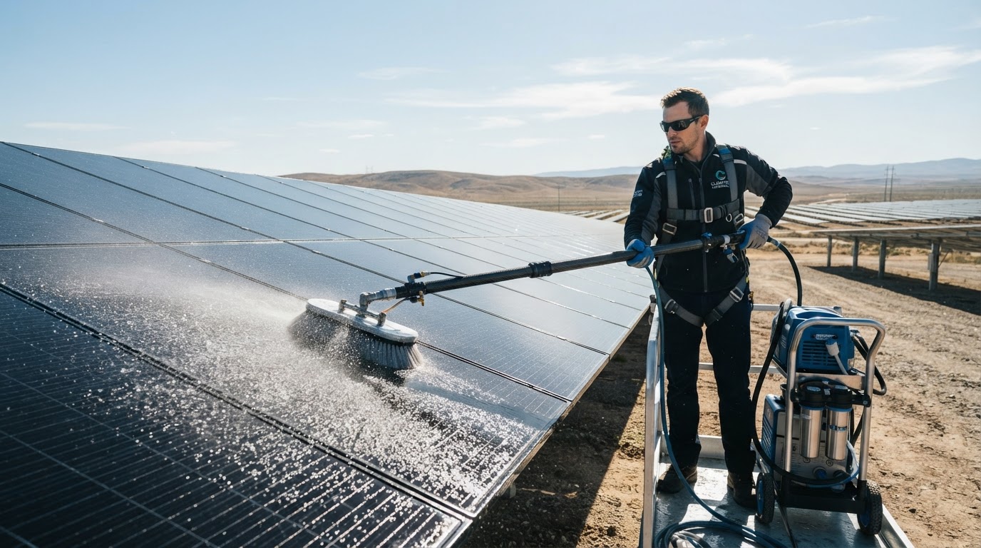 Professional solar panel cleaning