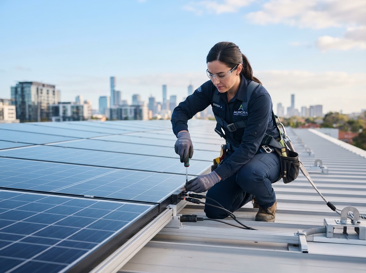 Técnico profesional trabajando en una instalación