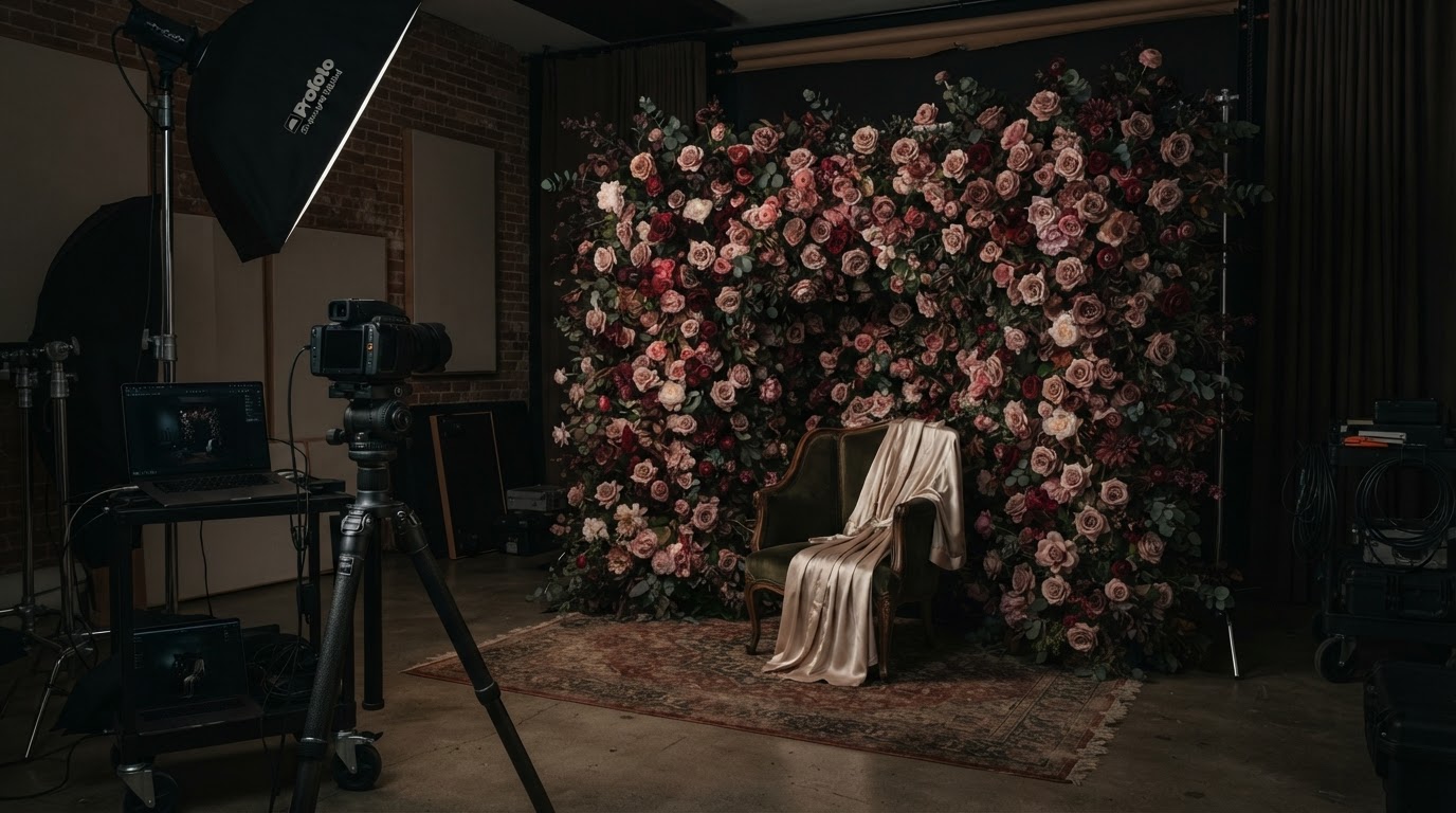 Nikki Lynn Photography elaborate custom floral set build
