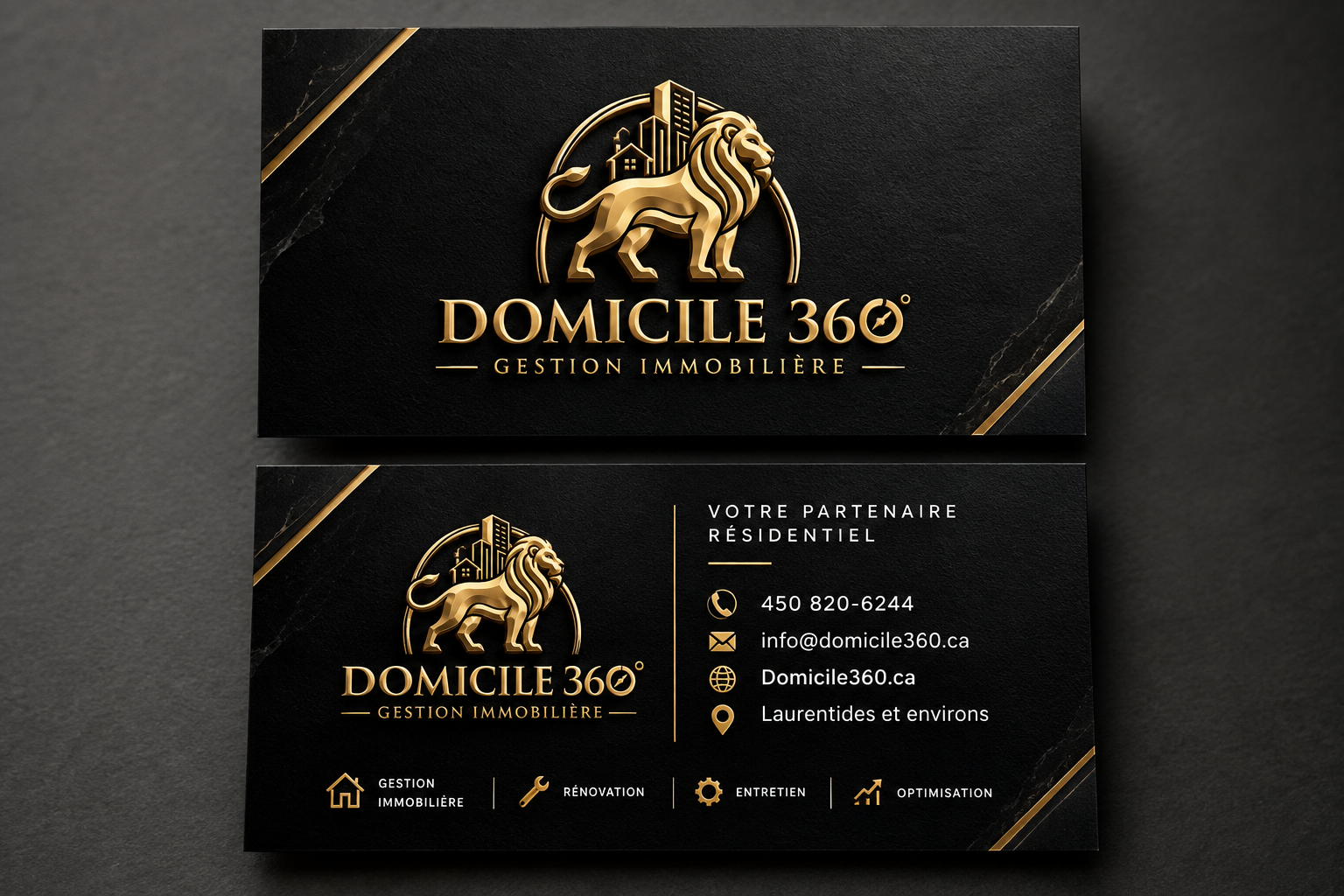 Carte d'affaires officielle Domicile 360 Gestion Immobilière