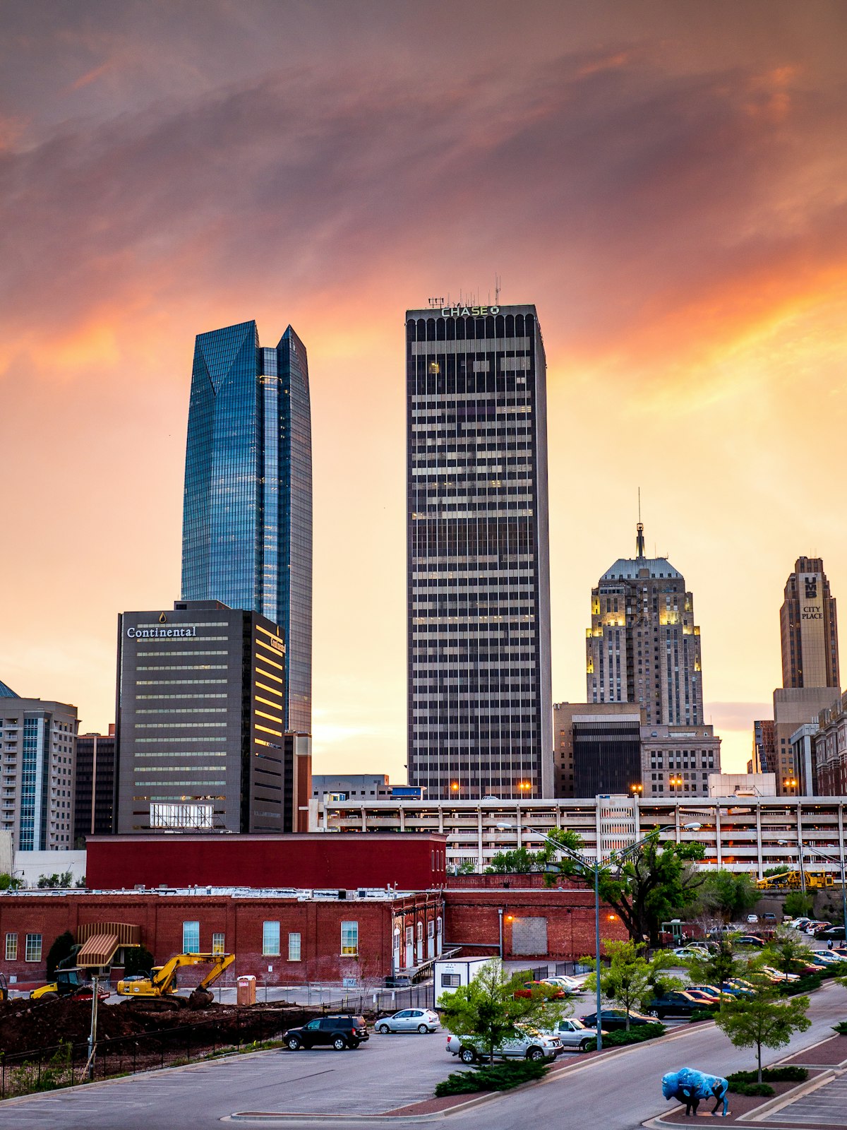 Oklahoma City skyline at golden hour