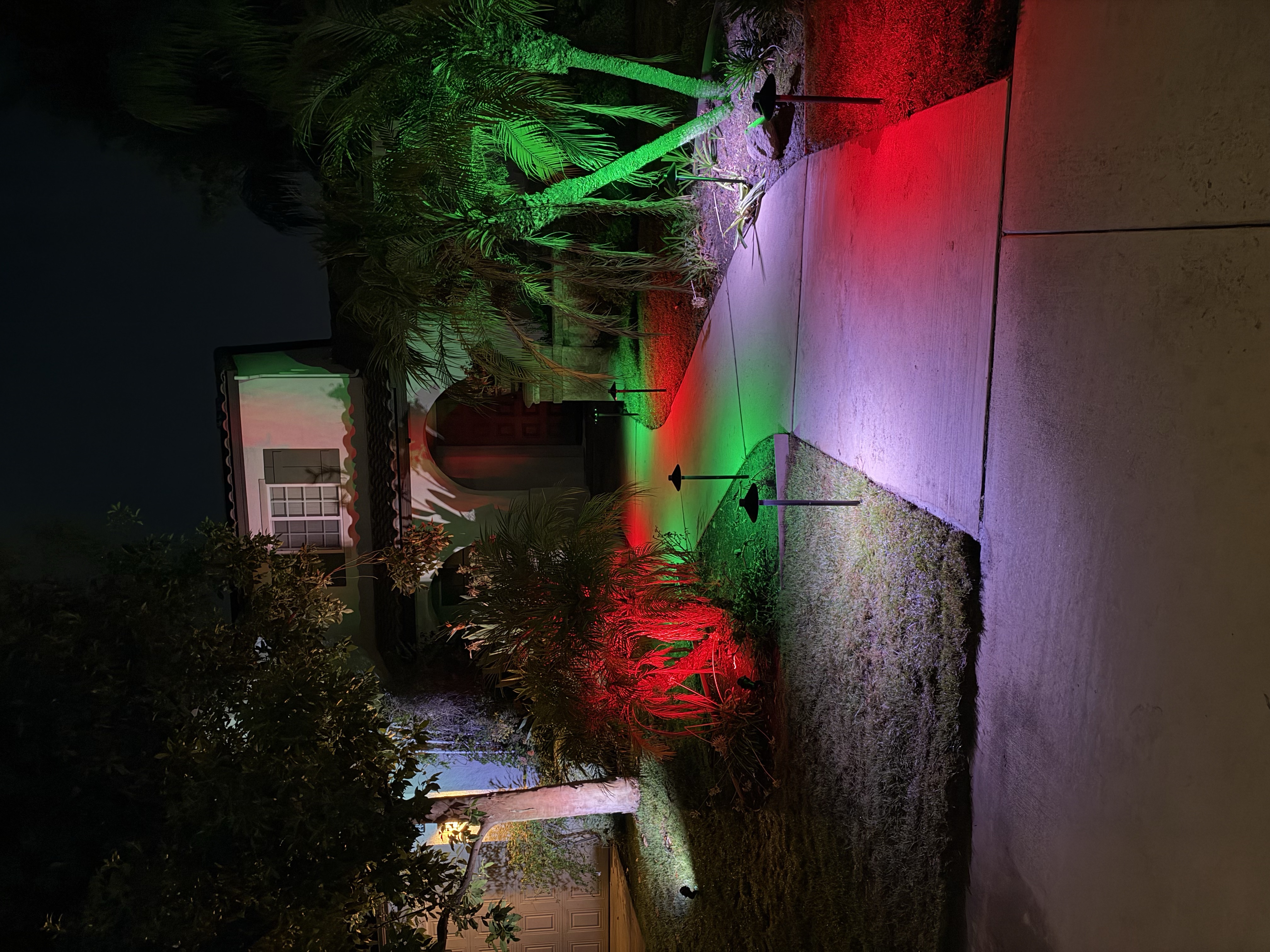Festive Red & Green Walkway Illumination