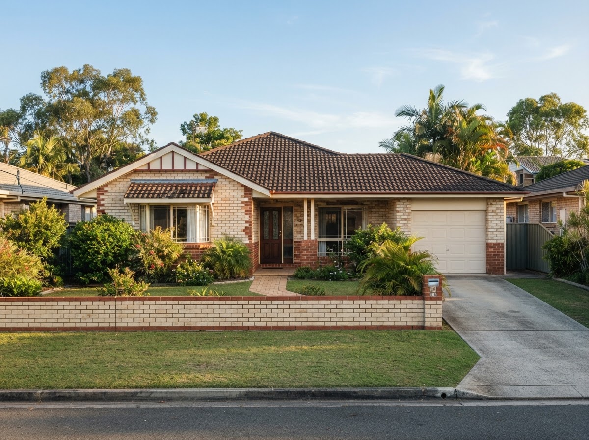 1990s single-storey brick family home with green yard managed by PRTNR for accommodation