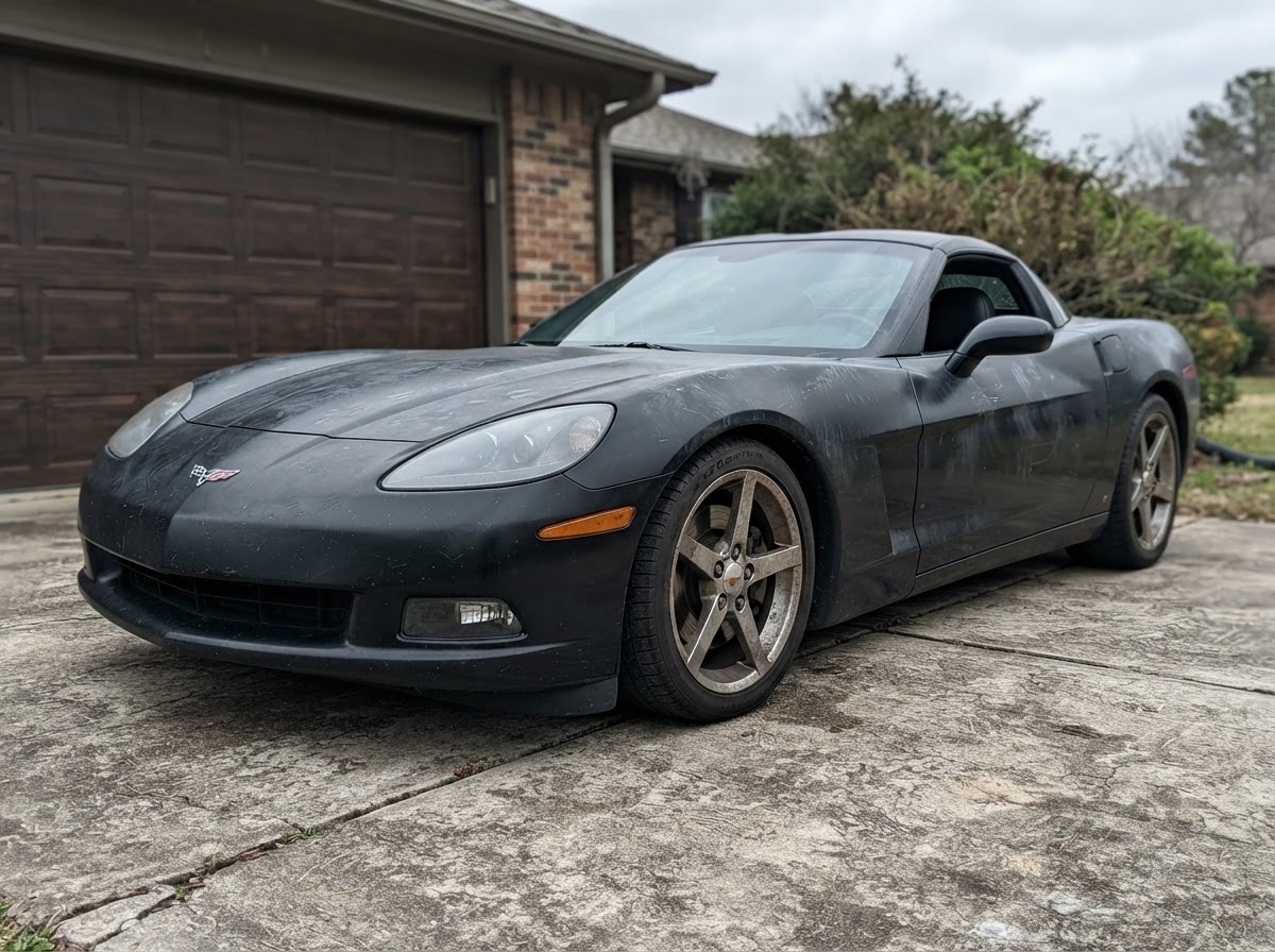 Dull, oxidized car paint before detailing
