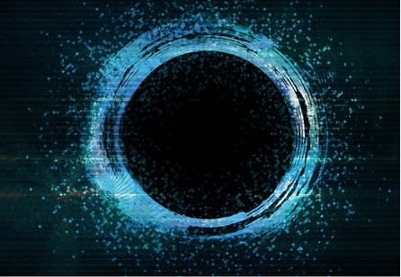 Cosmic energetic portal circle glowing in turquoise and starry light