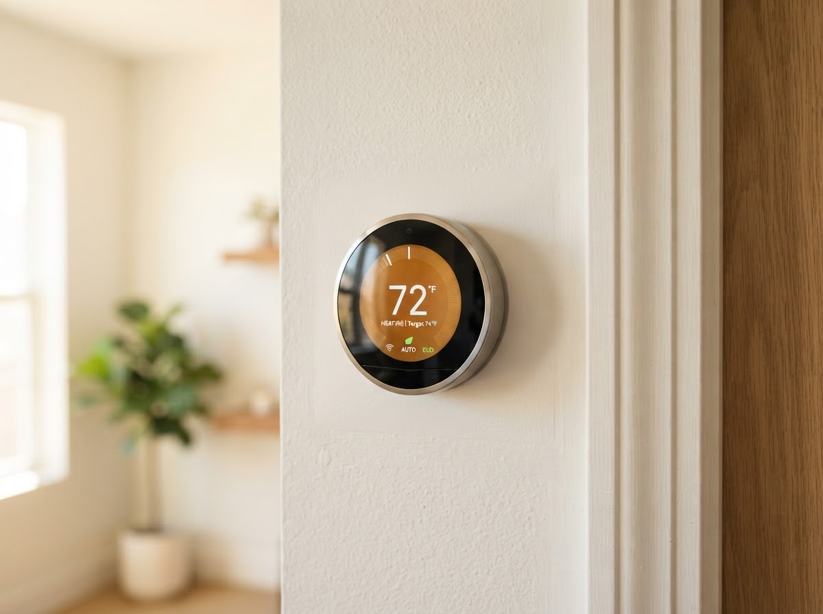 Modern smart thermostat for home HVAC control