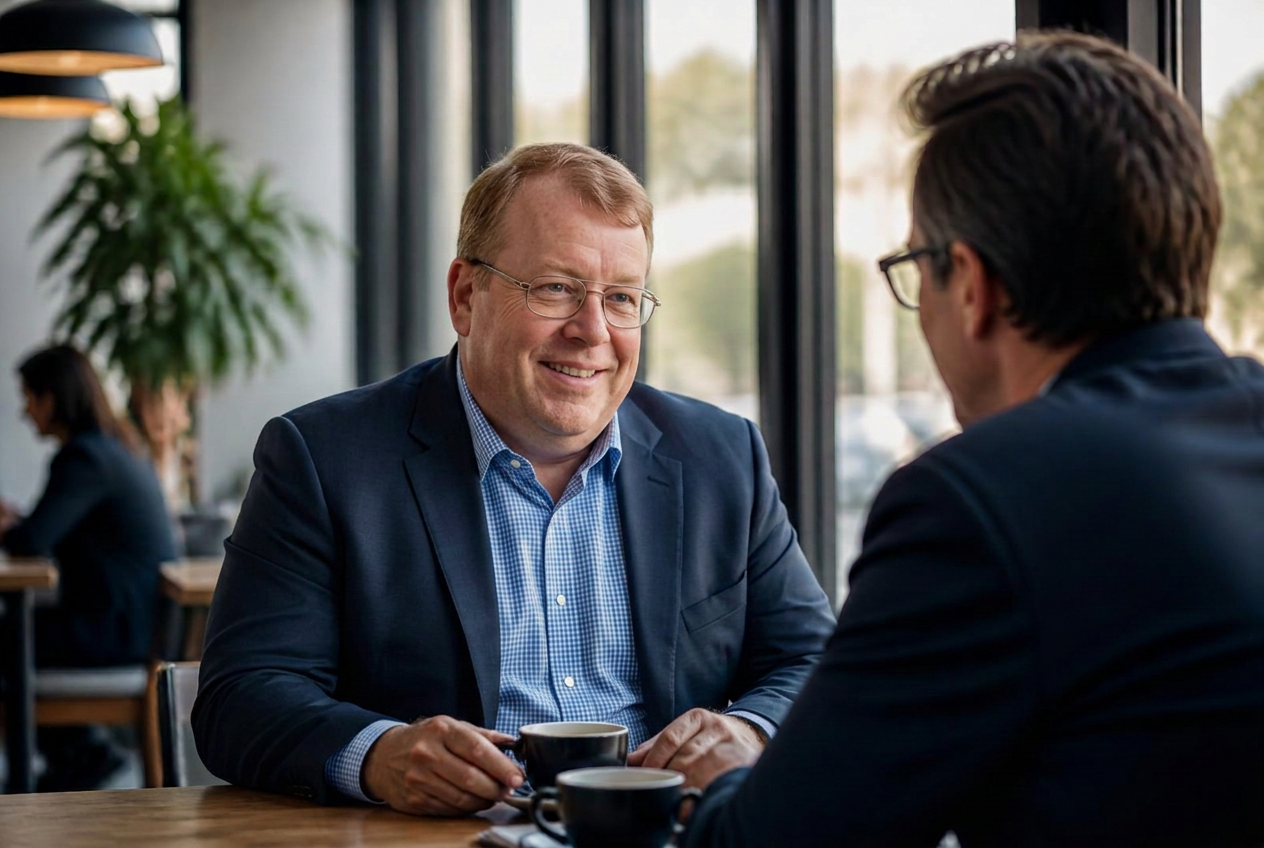 Brian in a coffee meeting
