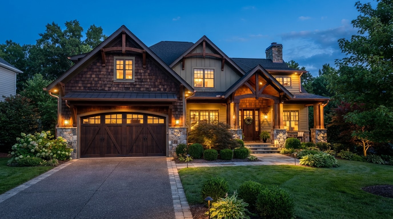 Professionally installed garage door on Georgia home