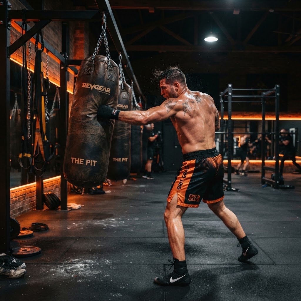 Zona de boxeo con sacos