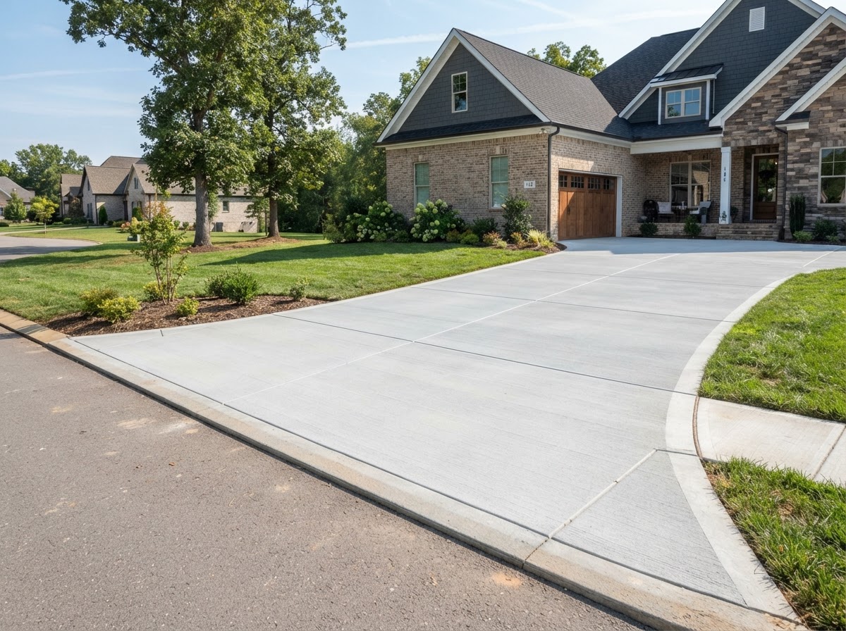 Concrete Driveway after — finished concrete work