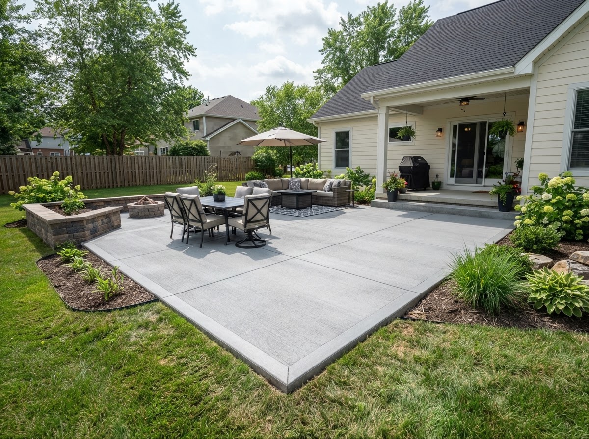 Concrete Patio after — finished concrete work