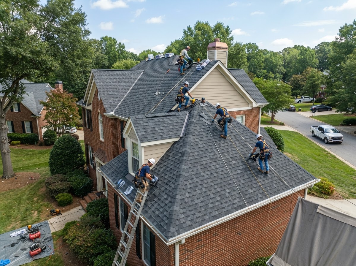 Roof replacement project in Charlotte North Carolina