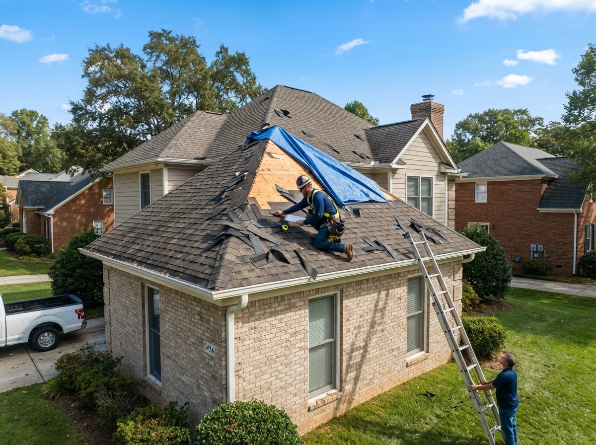 Storm damage restoration and emergency storm repair in Charlotte