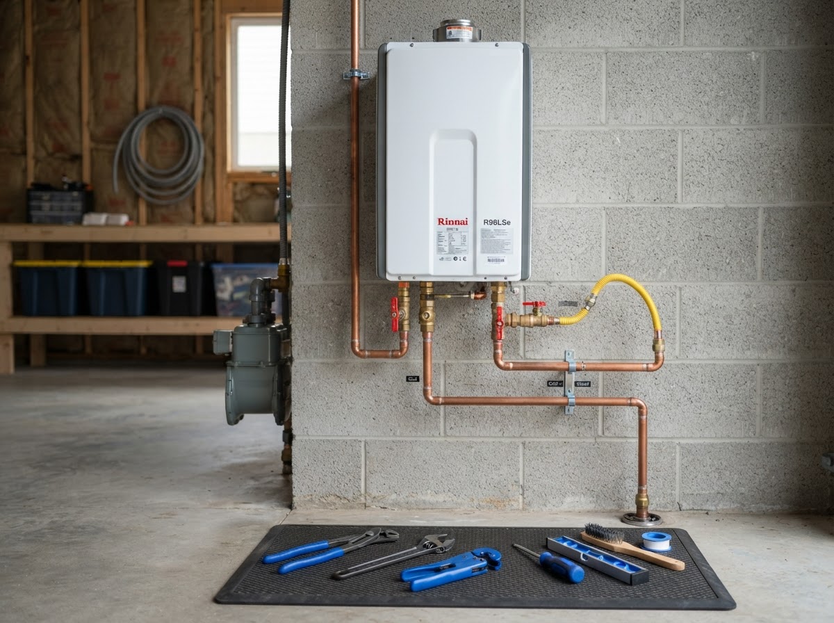 Water Heater Repair example — No hot water or a leaking tank? We repair and install traditional and tankless water heaters same-day.
