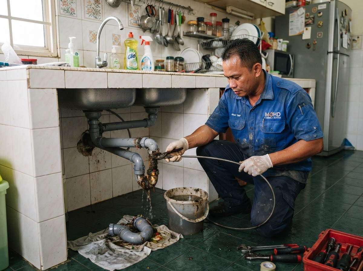 Blocked Kitchen Drain in Bercham