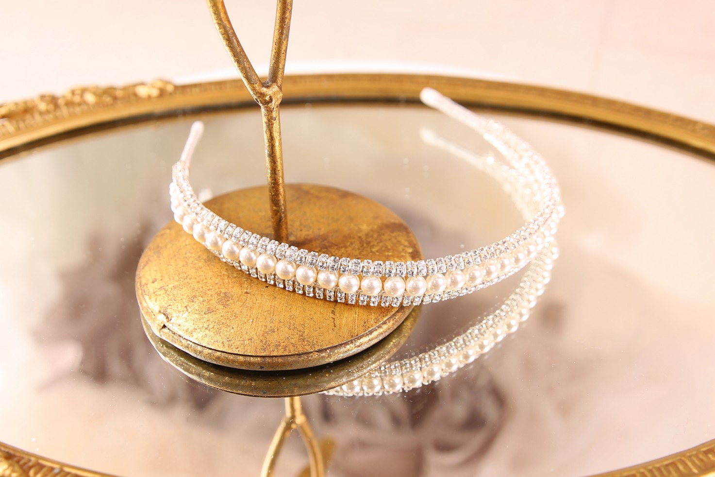 Double Pearl & Crystal Headband