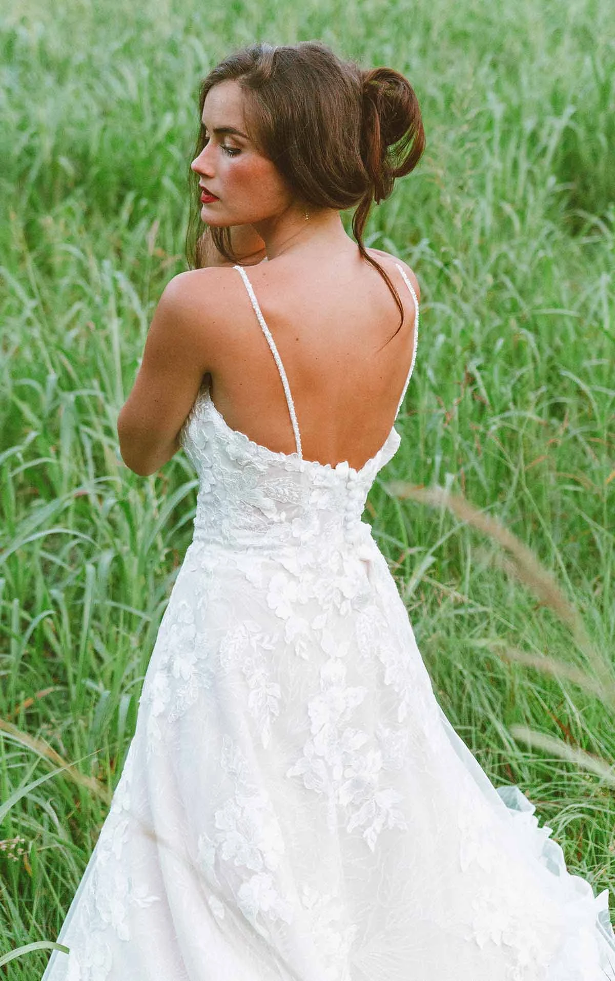 Stella York - Low Scoop Back with Beaded Spaghetti Straps