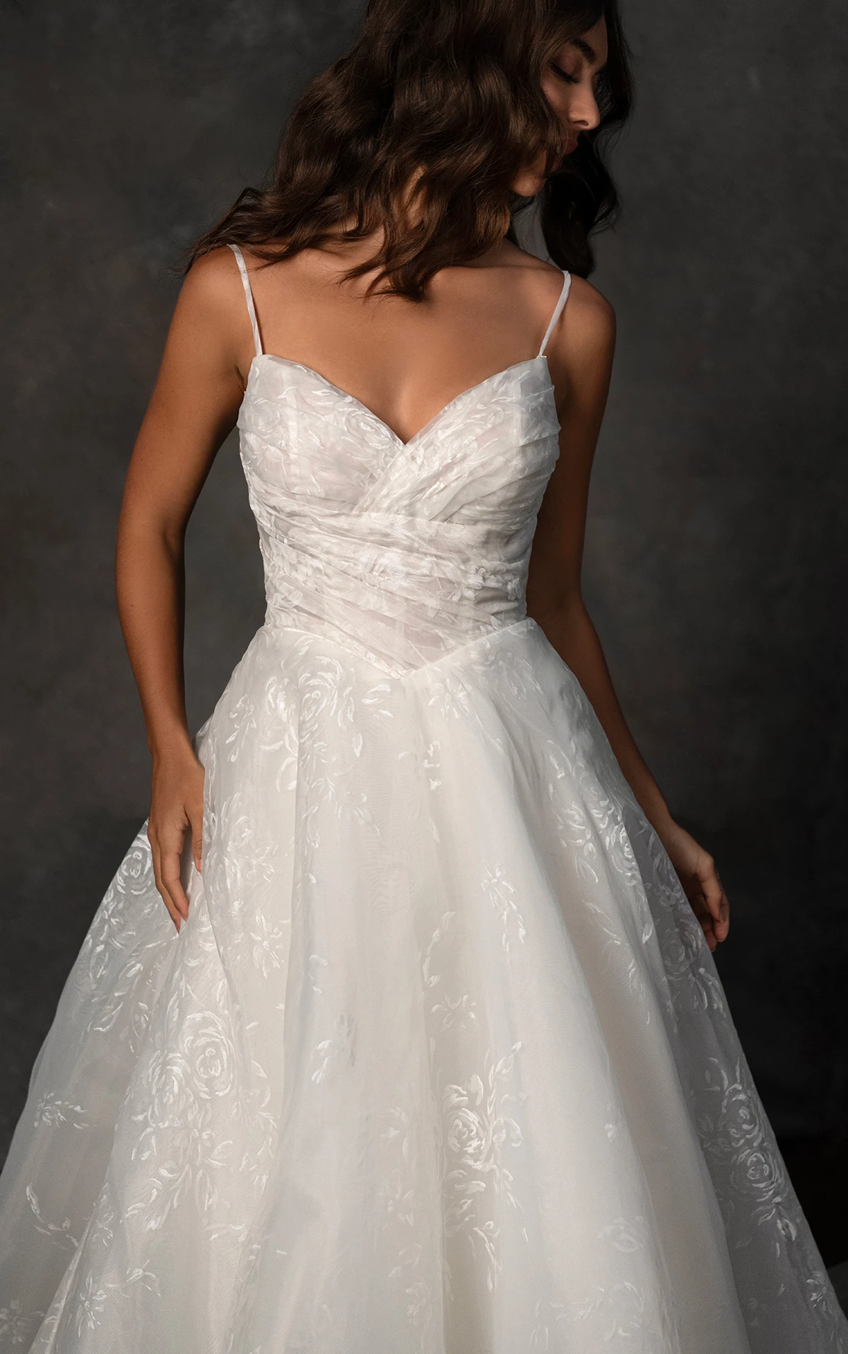 Essense of Australia - Draped Sweetheart Bodice & Embroidered Organza Gown