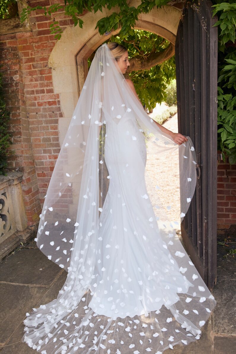 Cathedral Scattered Petals Veil