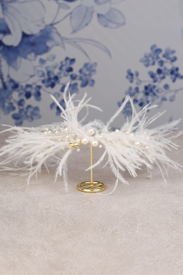 Feather & Pearl Statement Tiara