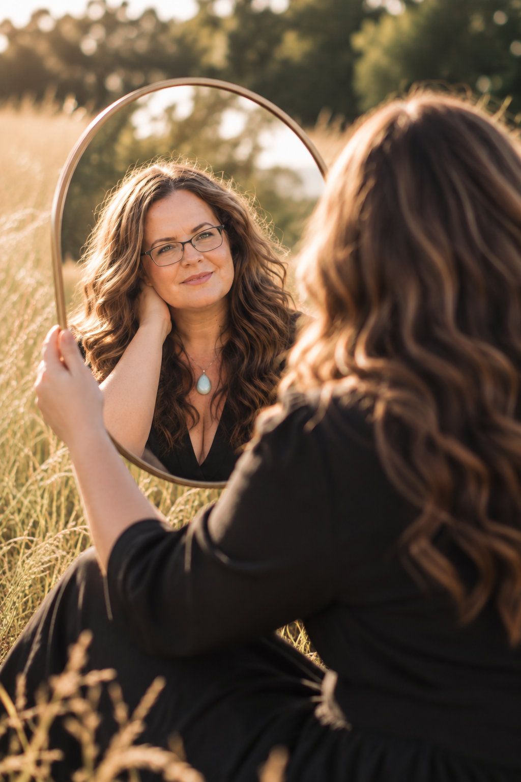 Charlie Garnham in a cream dress — Projector and Human Design business coach