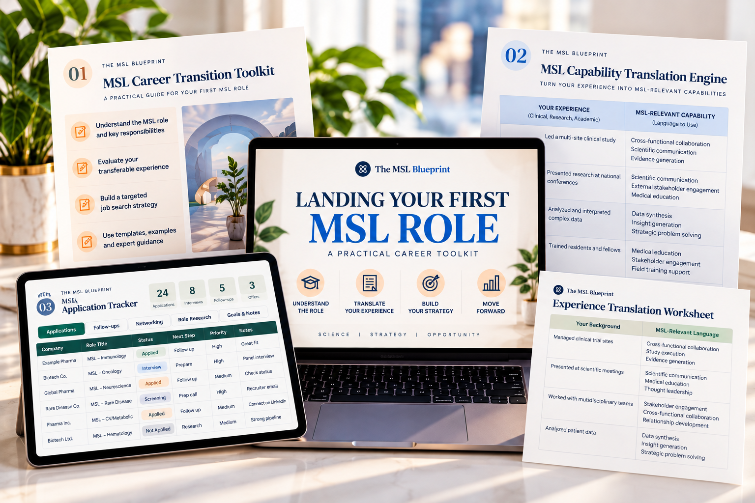Landing Your First MSL Role — The MSL Career Transition System Full Bundle Mockup