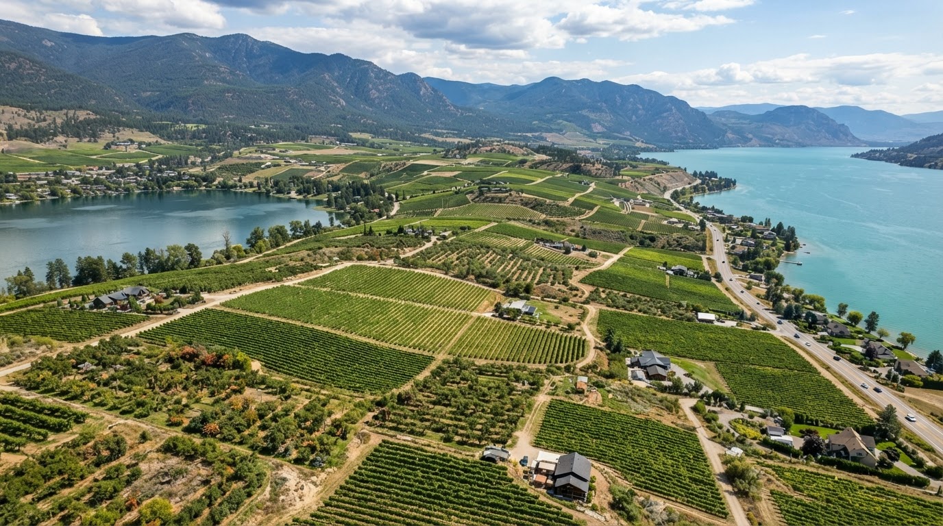 Vineyards, orchards, wineries and rural acreages. in Lake Country, Okanagan, British Columbia