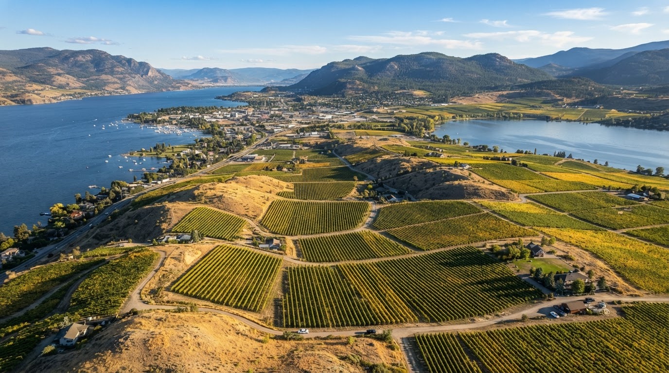 Vineyards, orchards, wineries and lakeside hobby acreages. in Penticton, Okanagan, British Columbia