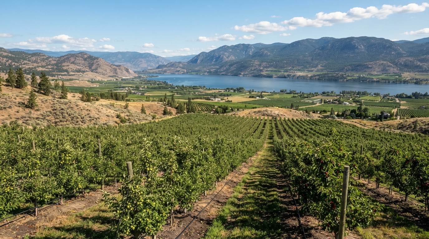 Orchards, forage, cattle, and lakeside acreages. in Vernon, Okanagan, British Columbia