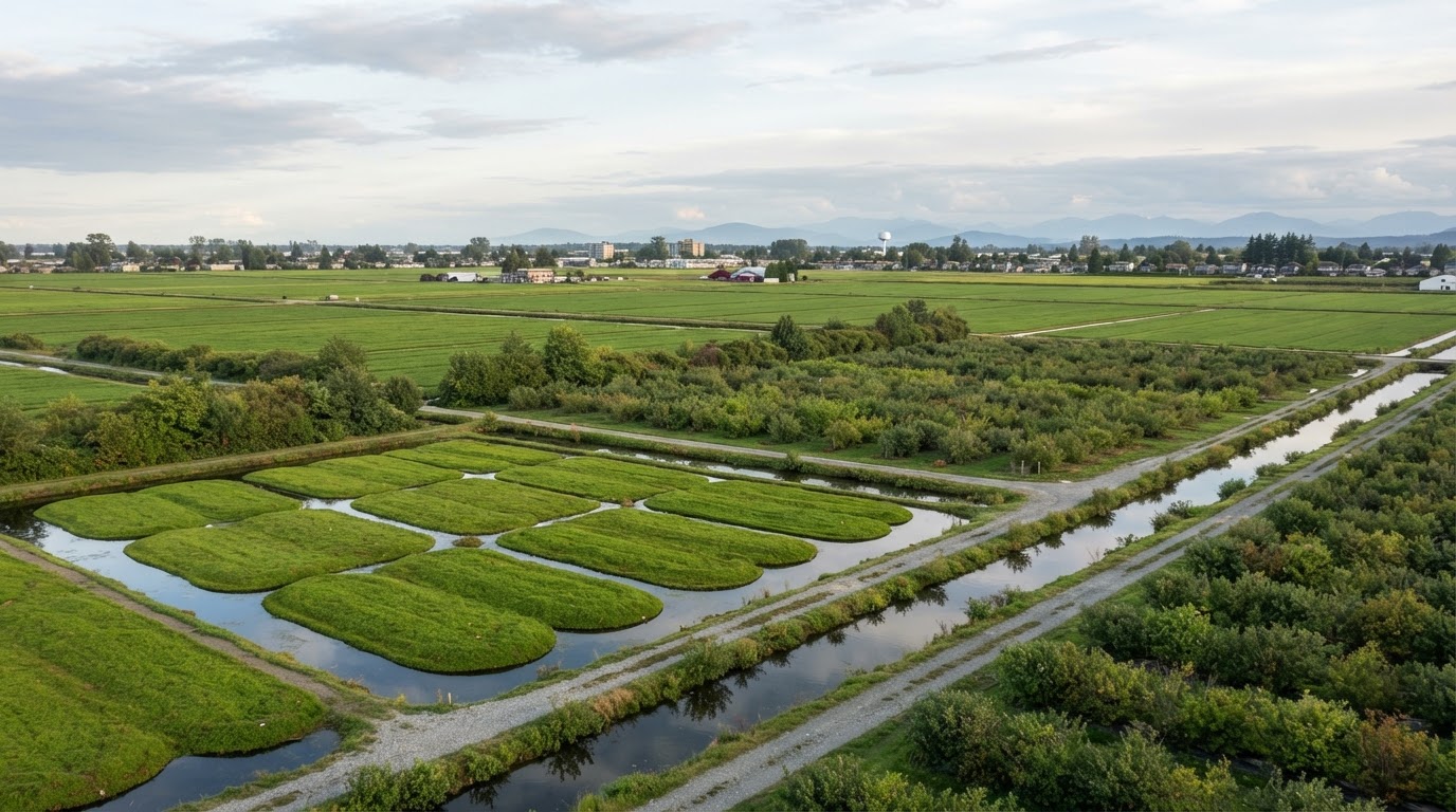 Cranberry, blueberry and market-garden operations. in Richmond, Metro Vancouver, British Columbia