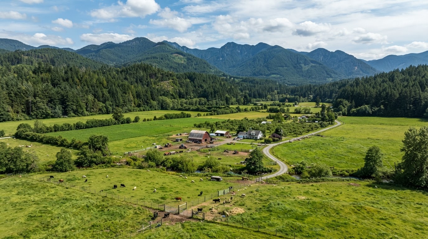 Farmland near Nanaimo, Vancouver Island, British Columbia