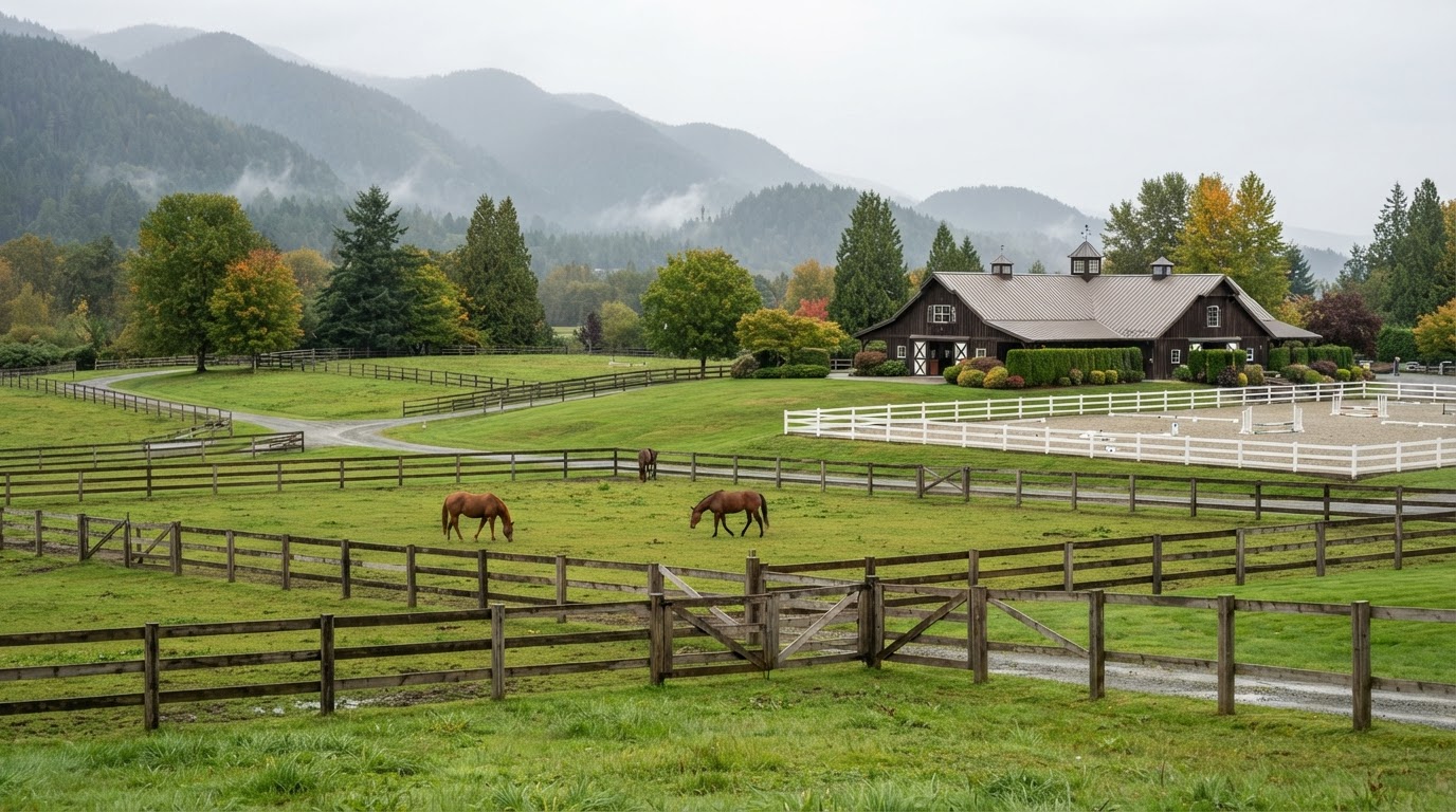 Equestrian and horse properties, vineyards, berry farms, and rural lifestyle acreages. in Langley, Fraser Valley, British Columbia