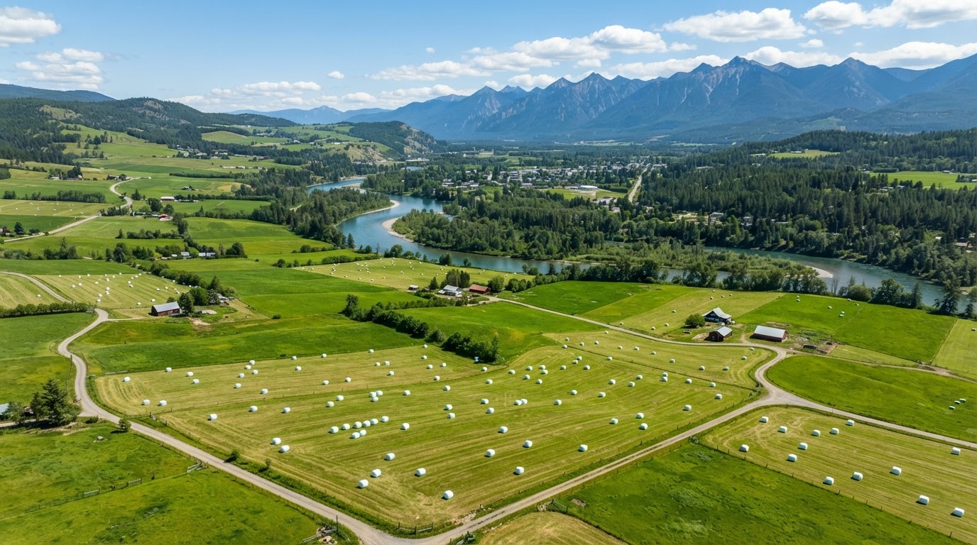 Forage, hay, cattle and rural lifestyle acreages. in Enderby, Okanagan, British Columbia