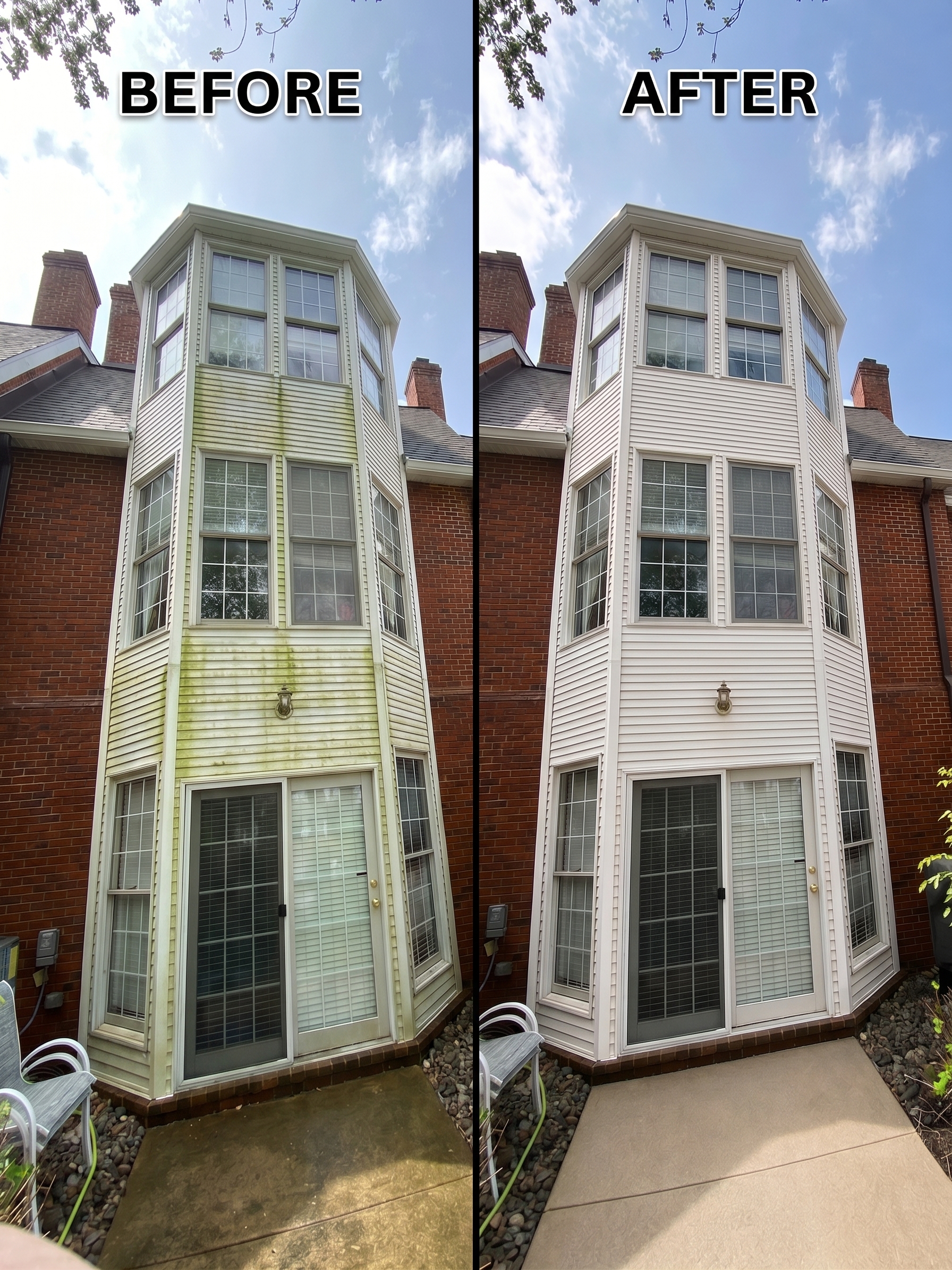 Vinyl Siding Soft Wash Before & After Clean